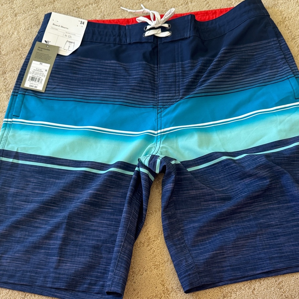 Striped Blue Swim Shorts